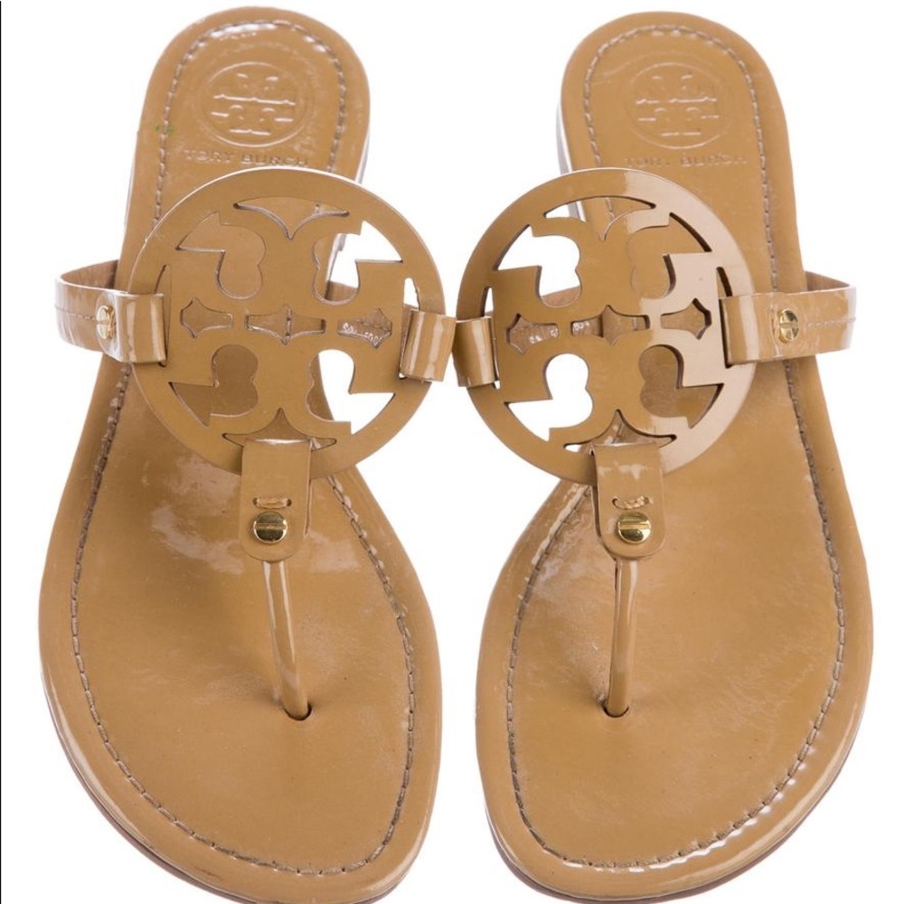 TORY BURCH Miller Beige Patent Sandals